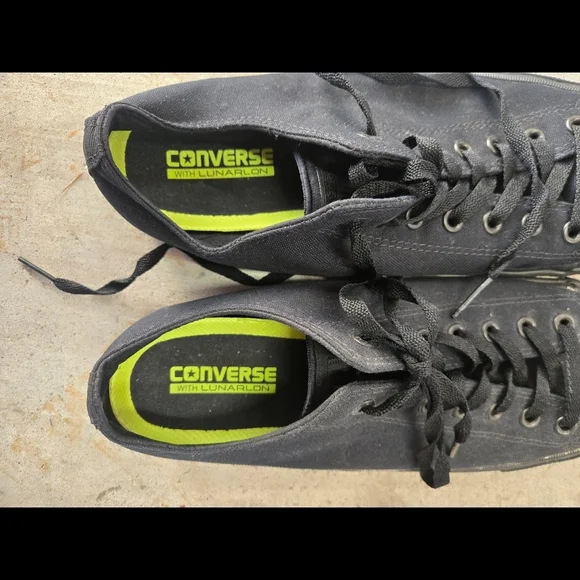 Converse Men's Black Canvas Sneakers with Neon Accents - Picture 5 of 5